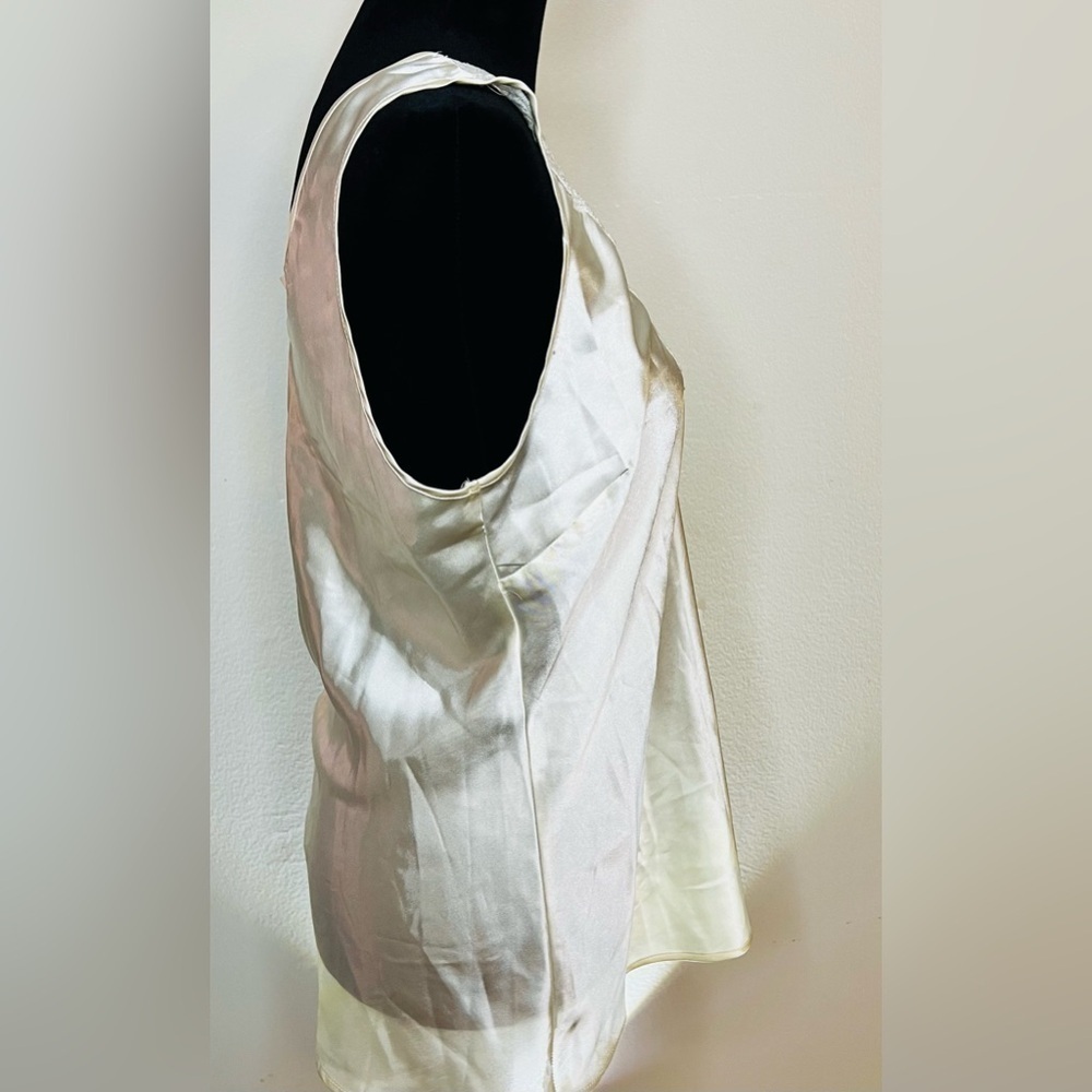 Vintage Cinema Etoile Off white lace satin lingerie sleeveless camisole Med EUC - Picture 6 of 9